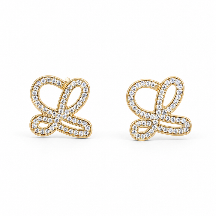 Golden Infinity Butterfly Studs