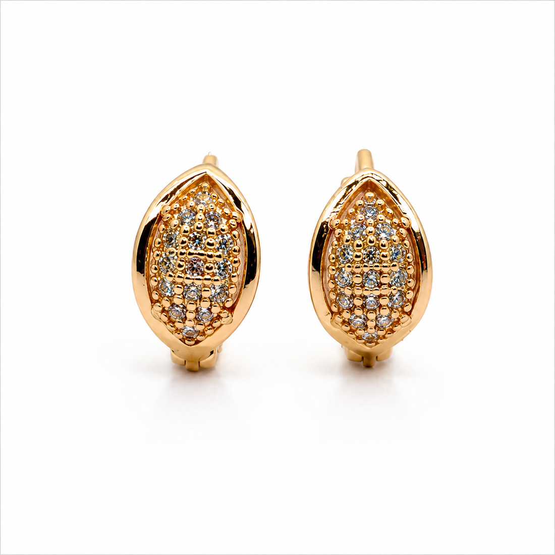 Golden Teardrop Pave Studs