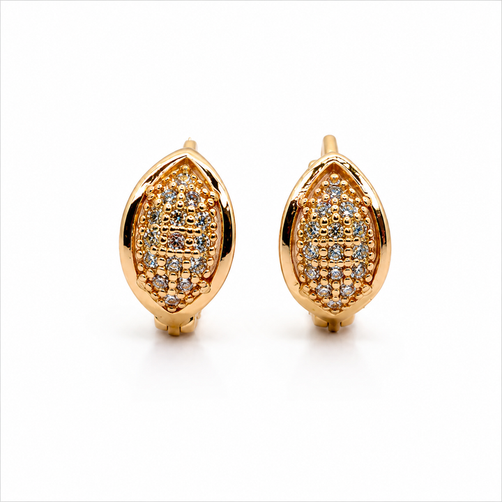 Golden Teardrop Pave Studs