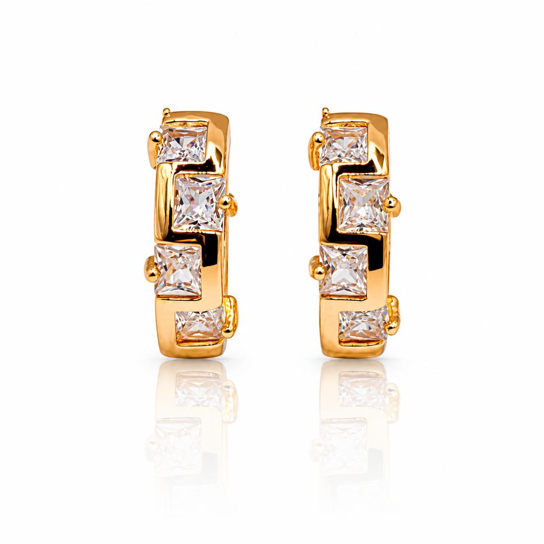 Aurelia Square Crystal Huggies