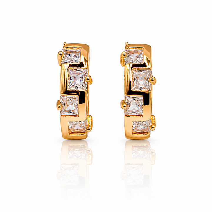 Aurelia Square Crystal Huggies