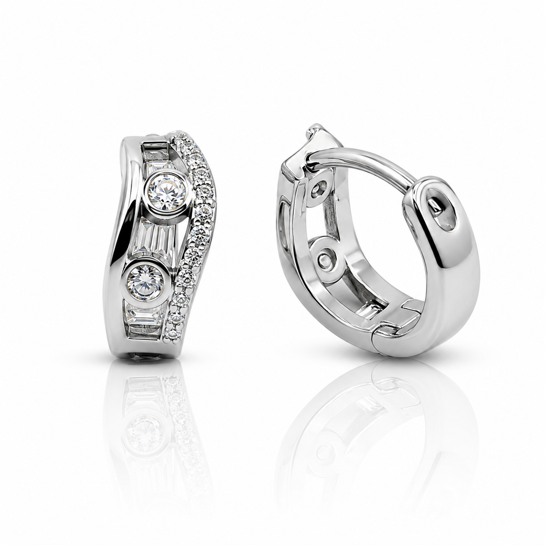 Luxe Crystal Edge Hoops