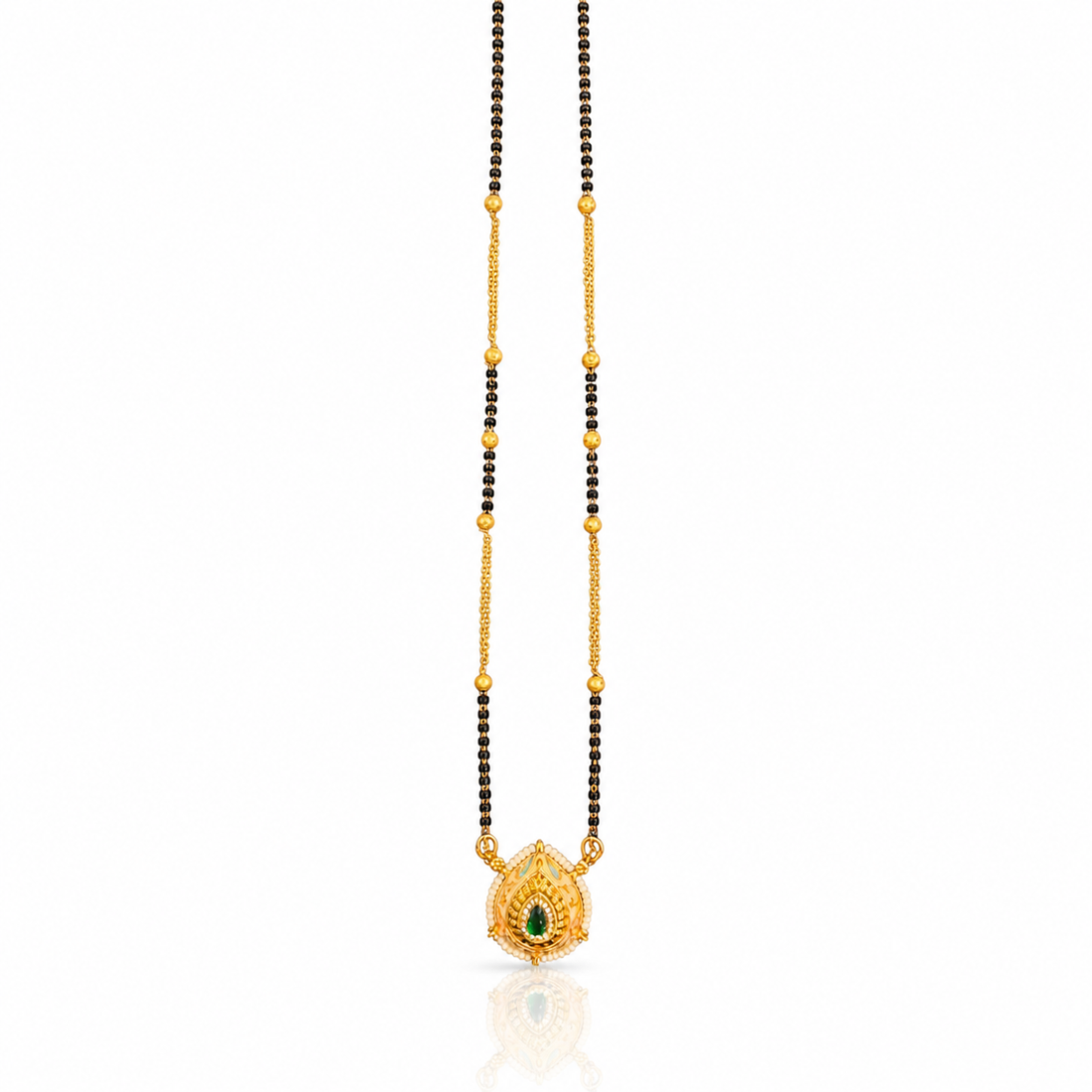 Meher Emerald Teardrop Mangalsutra