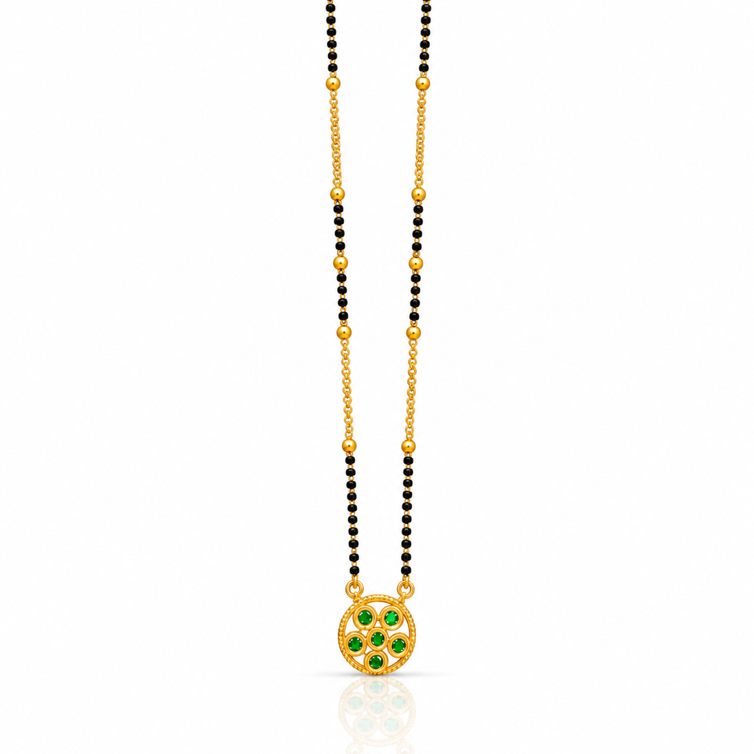 Emerald Bloom Charm Mangalsutra