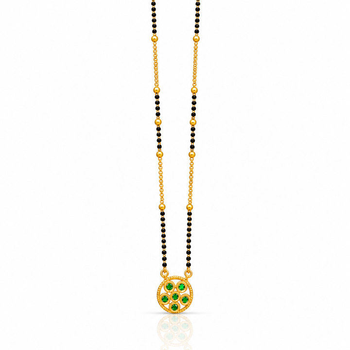 Emerald Bloom Charm Mangalsutra