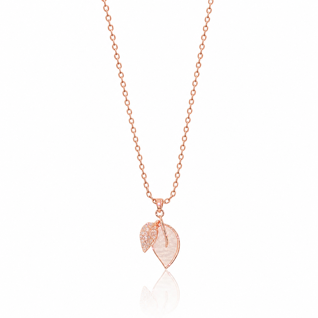 Rose Gold Botanical Leaf Pendant Chain