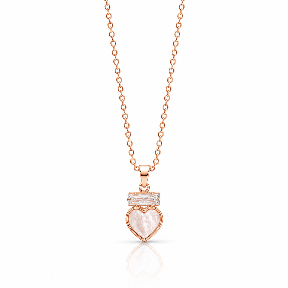 Aurora Heart Crystal Pendant Chain