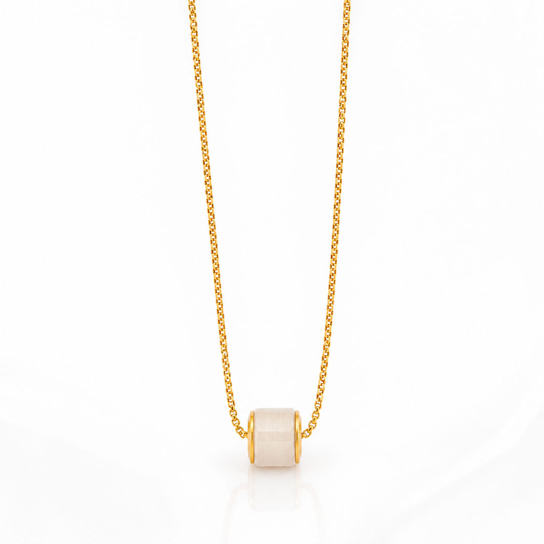 Ivory Cube Minimalist Pendant Chain