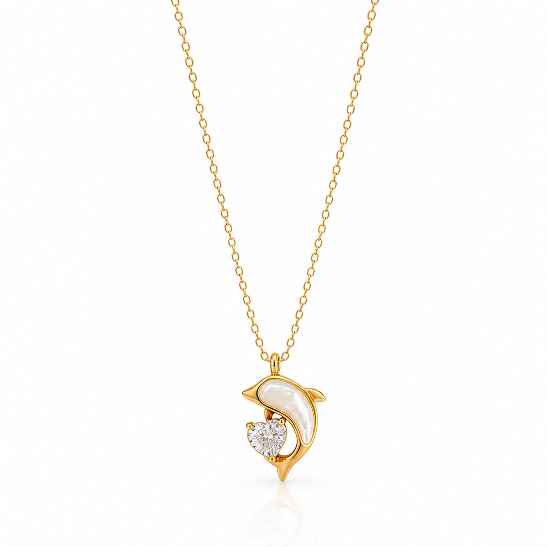 Pearl Wave Solitaire Pendant Chain