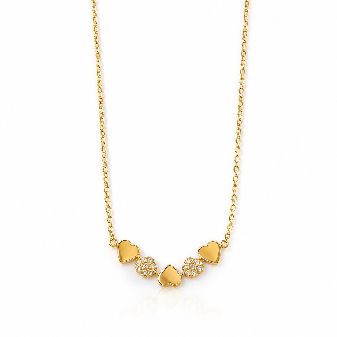 Golden Heart Charm Necklace