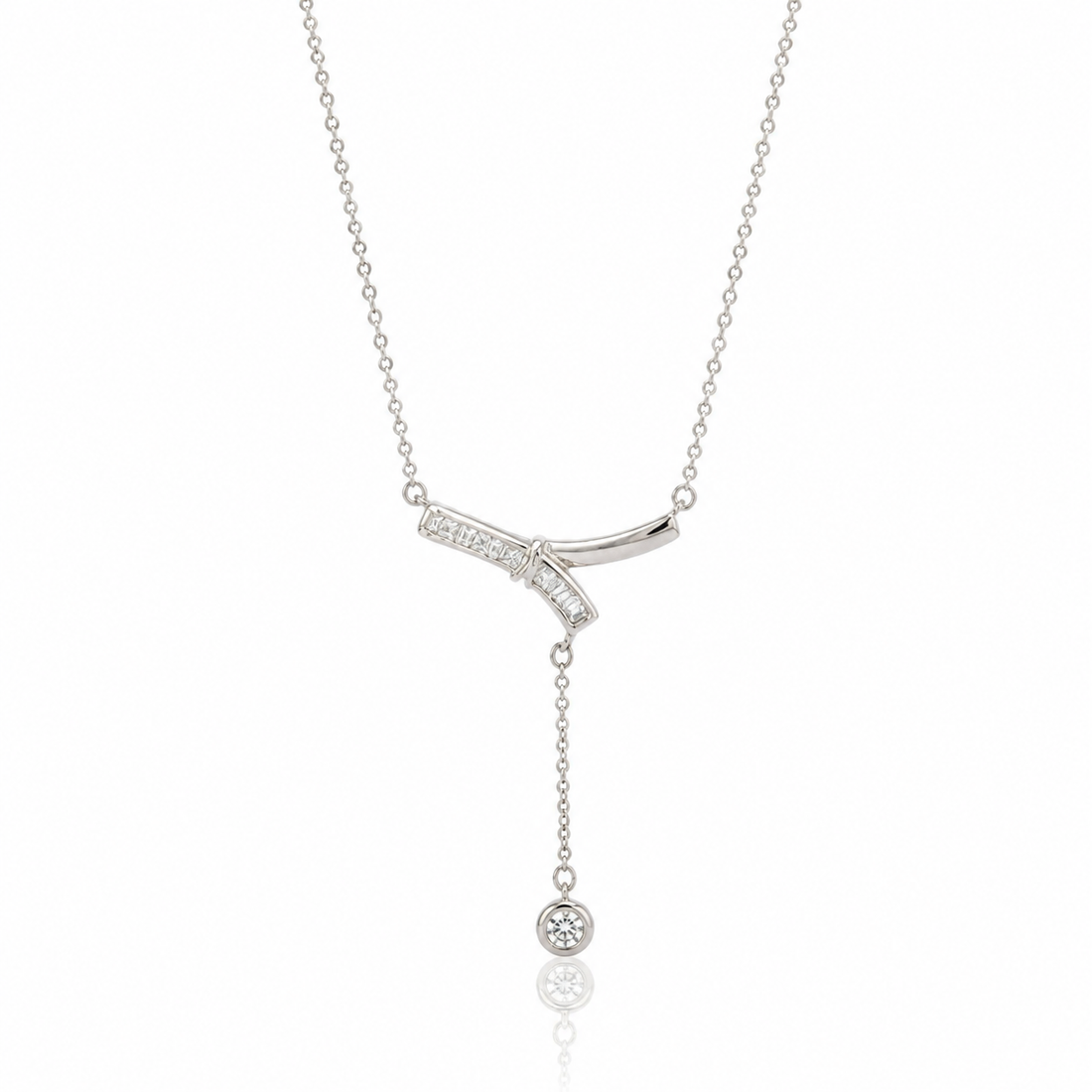 Silver Stardust Y-Drop Pendant Chain  Description:
