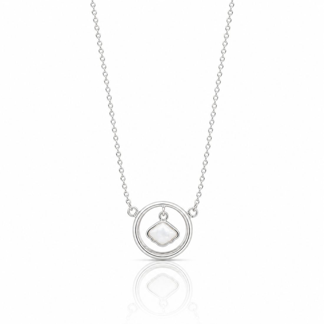 Silver Aura Frame Pendant Chain