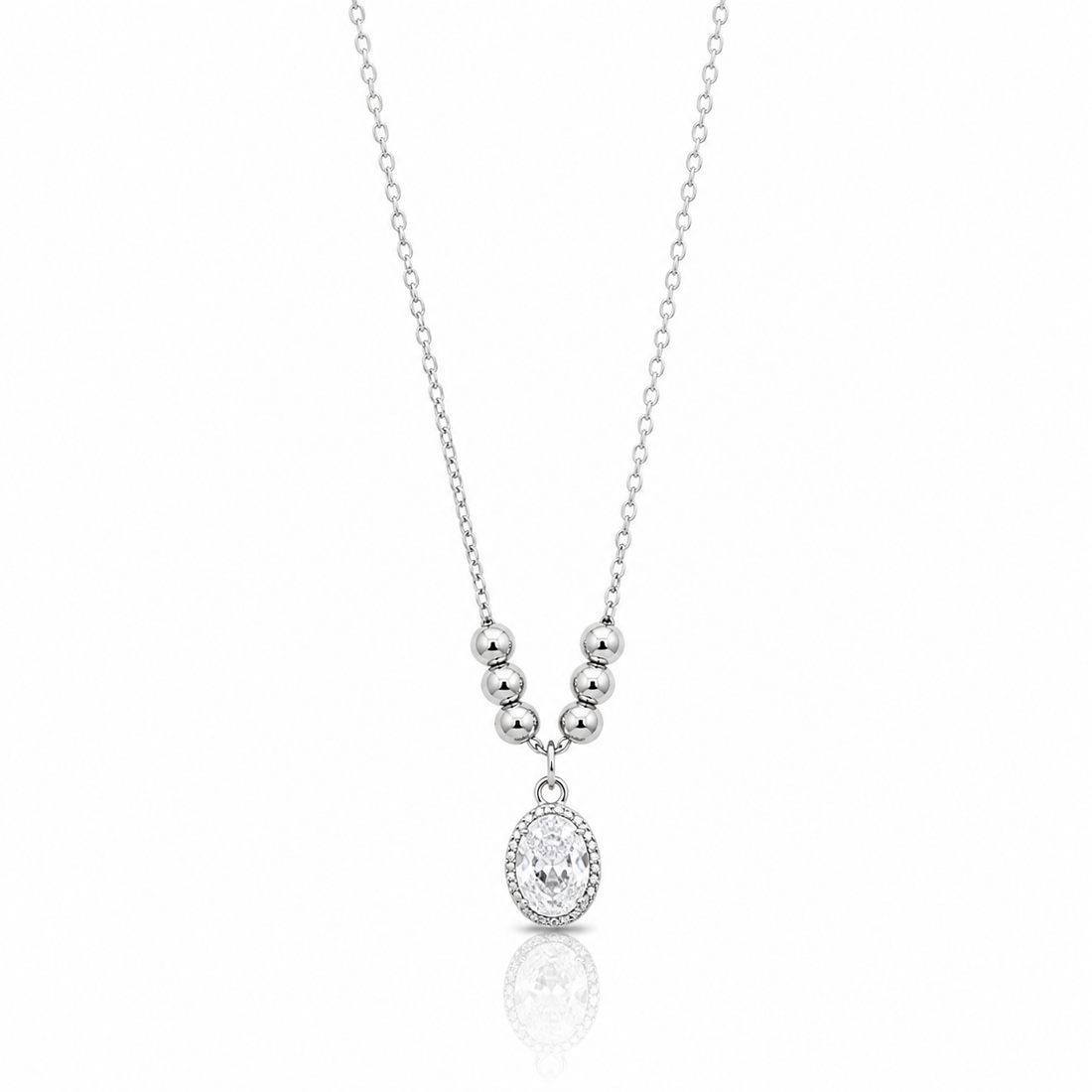 Aura Halo Solitaire Pendant Chain