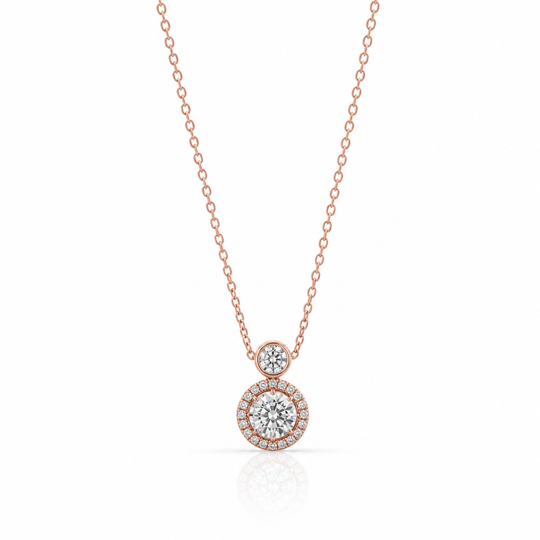 Rose Radiance Halo Pendant Chain