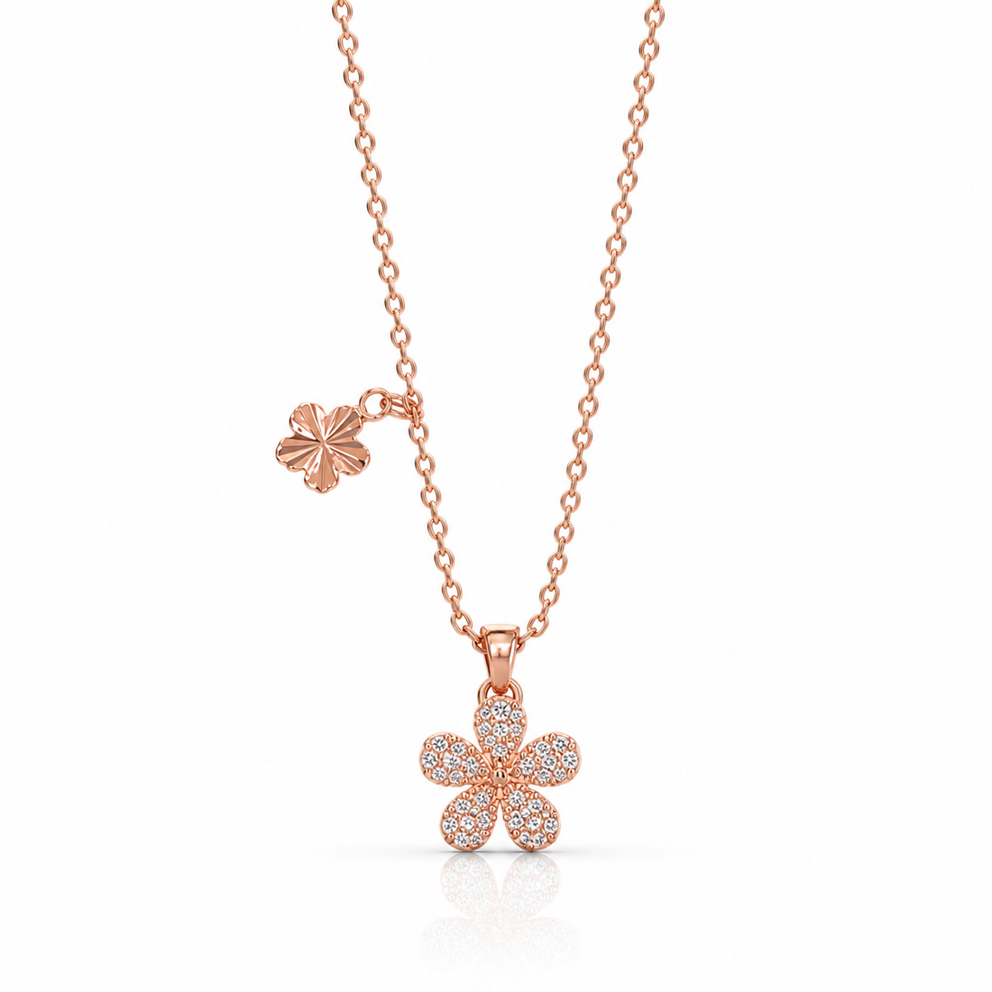 Lucky Clover Sparkle Pendant Chain