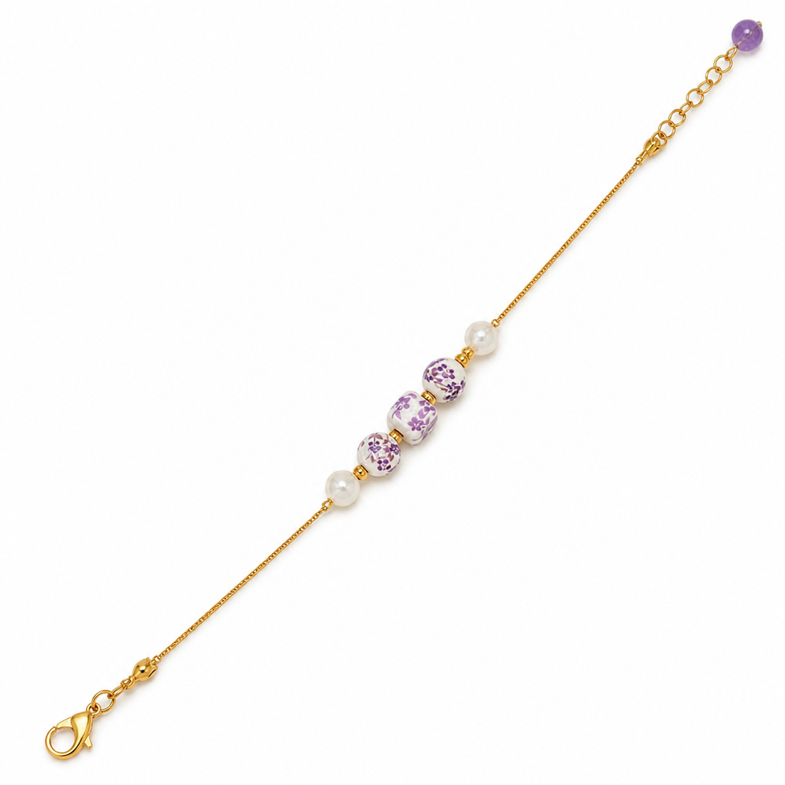 Lavender Bloom Charm Bracelet