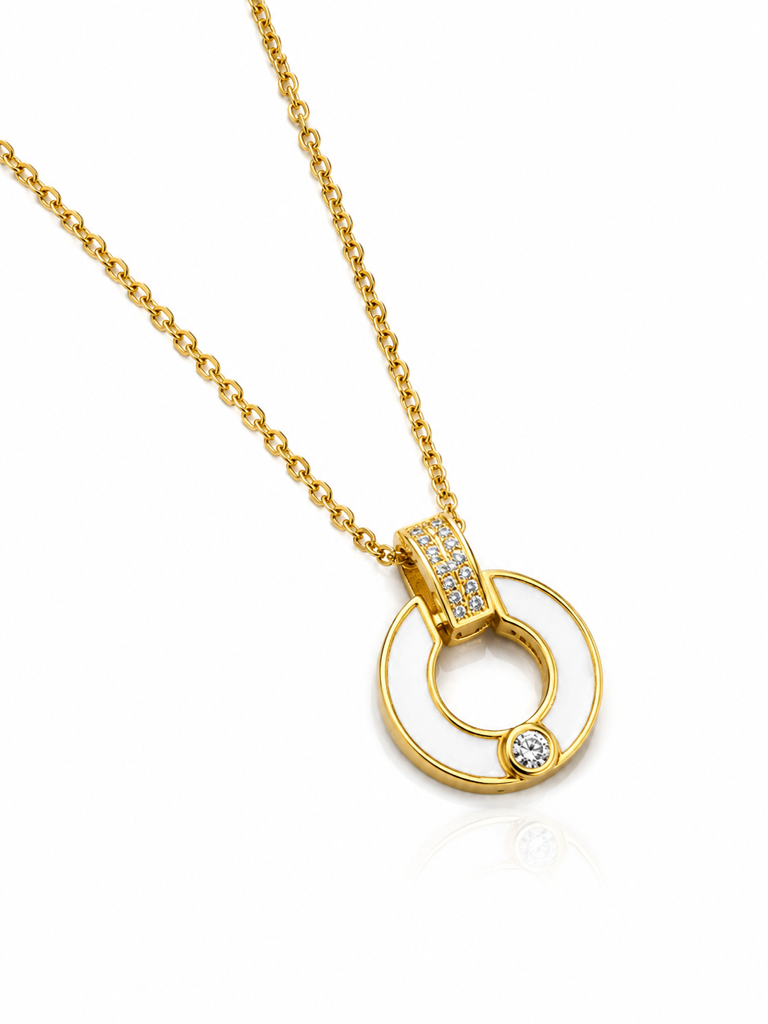 Celeste Halo Zircon Pendant Chain