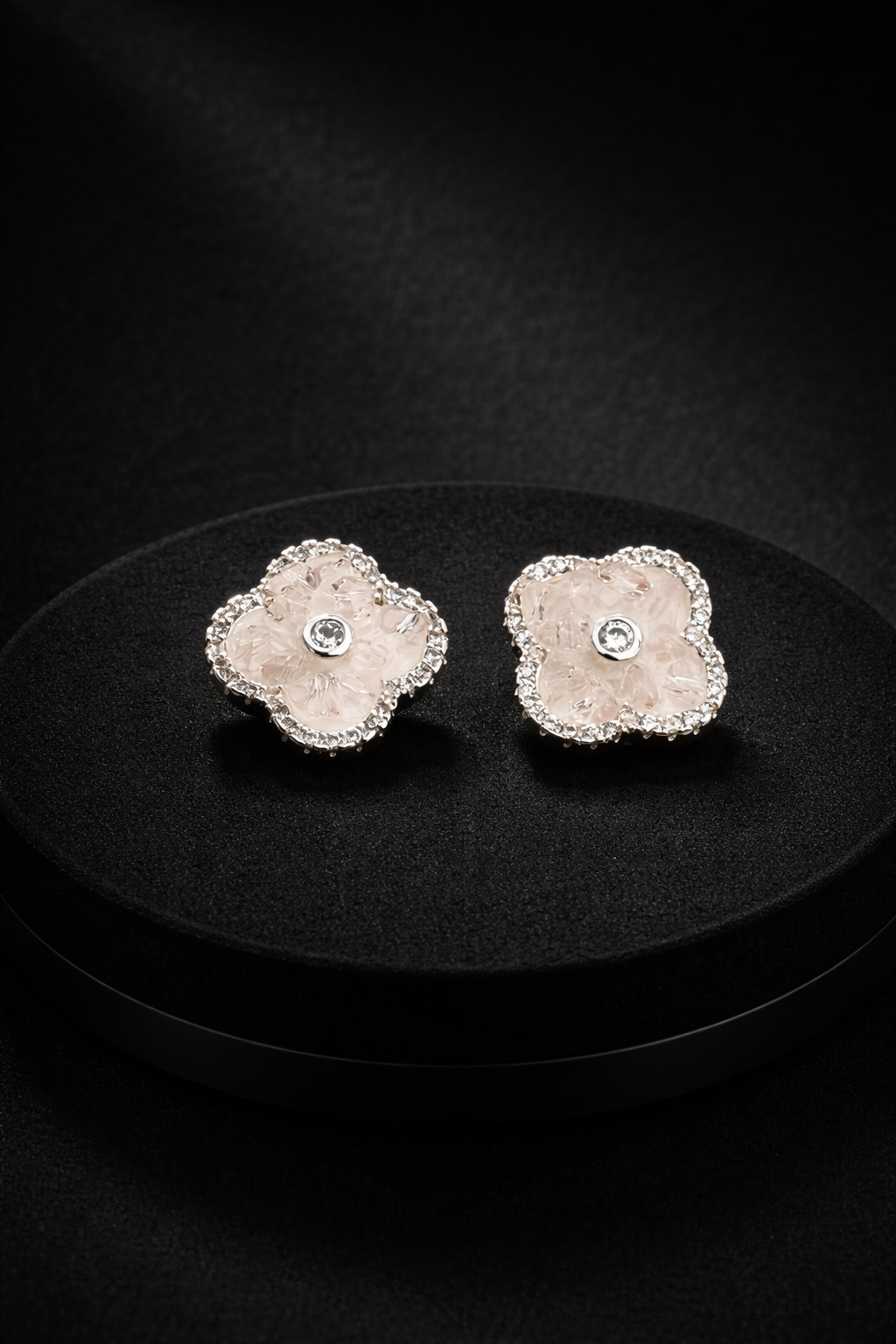 Crystal Petal Charm Earrings