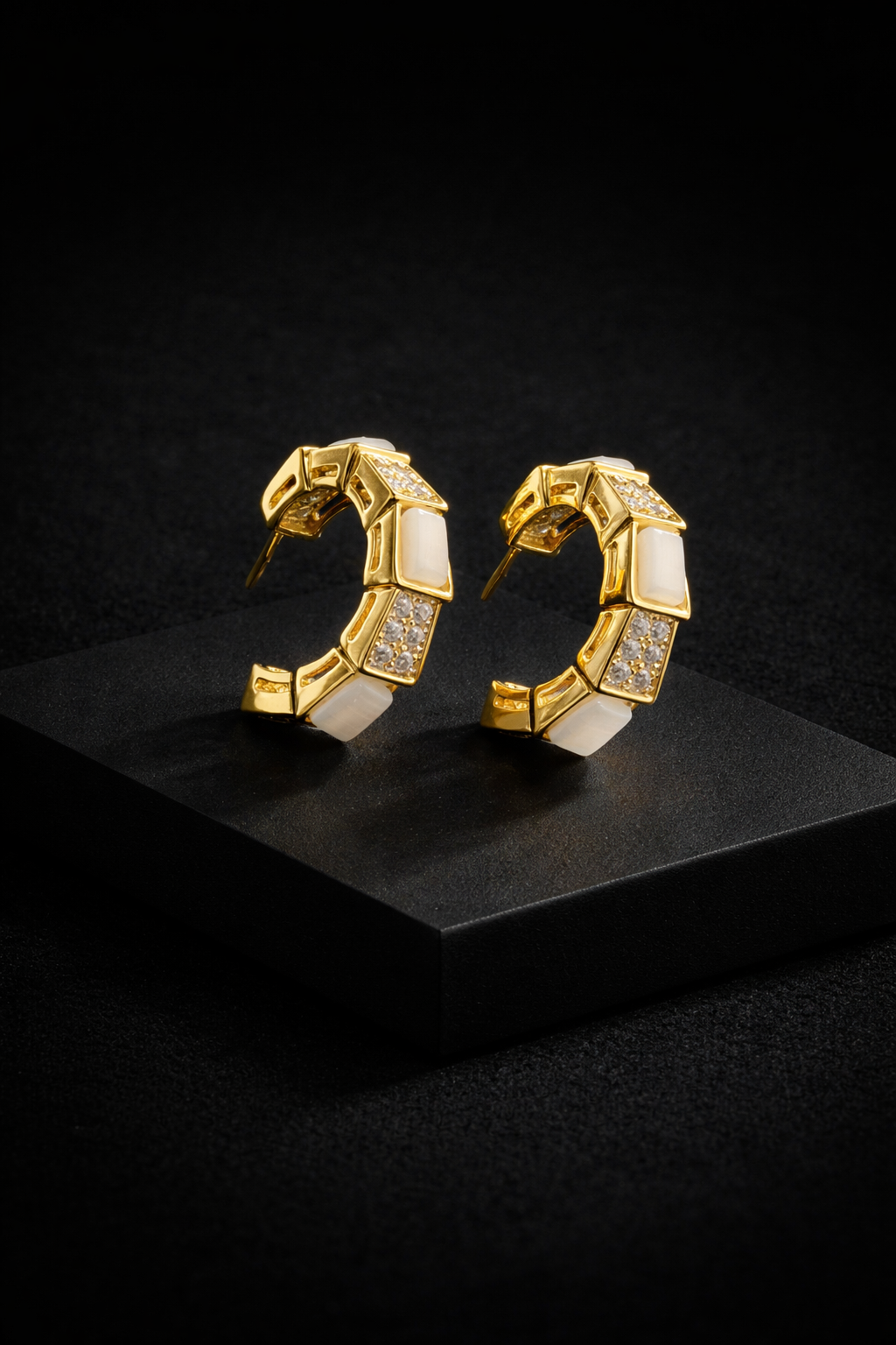 Royal Ivory Edge Hoops