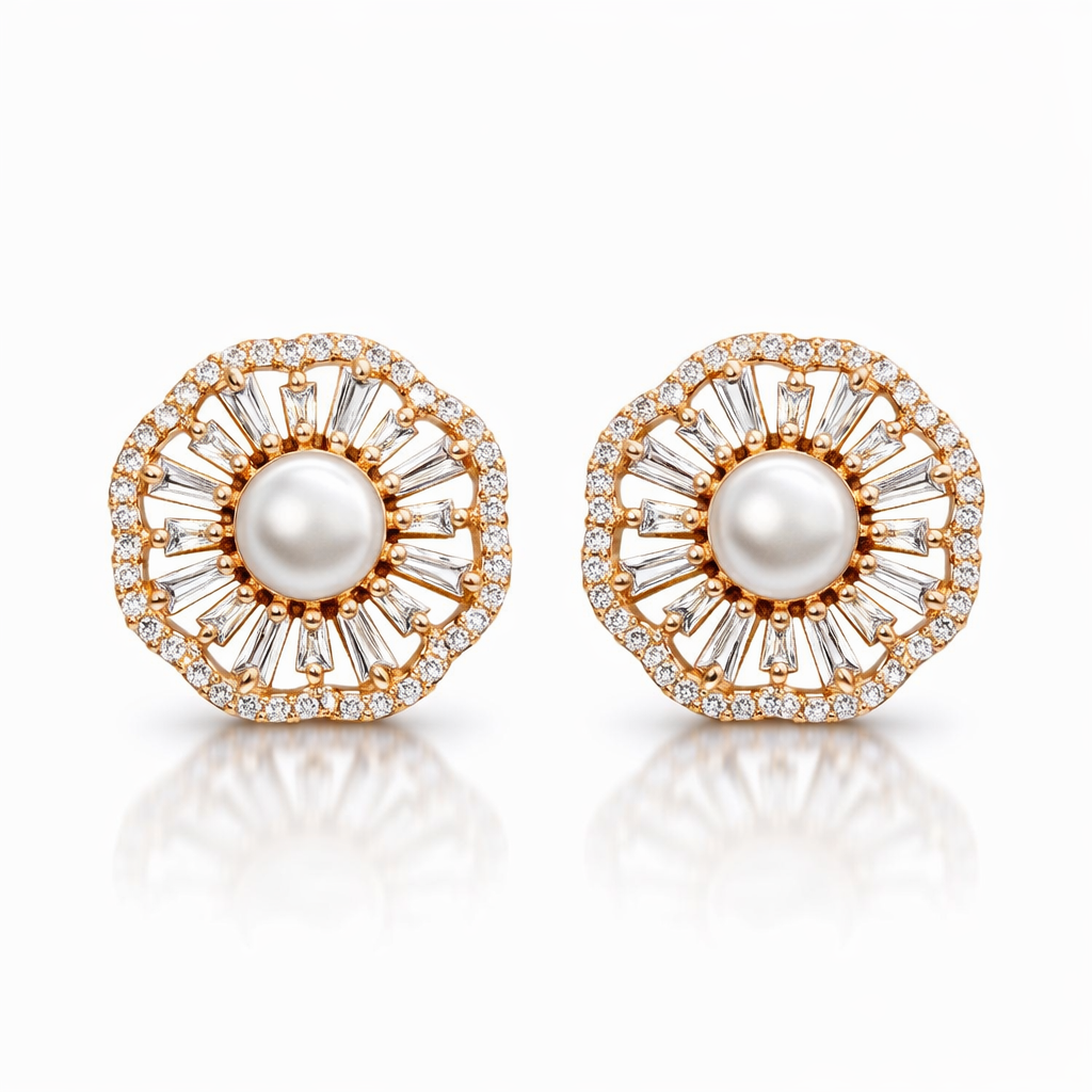 Radiant Pearl Sunburst Studs
