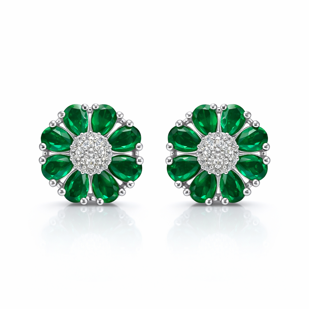 Emerald Bloom Studs