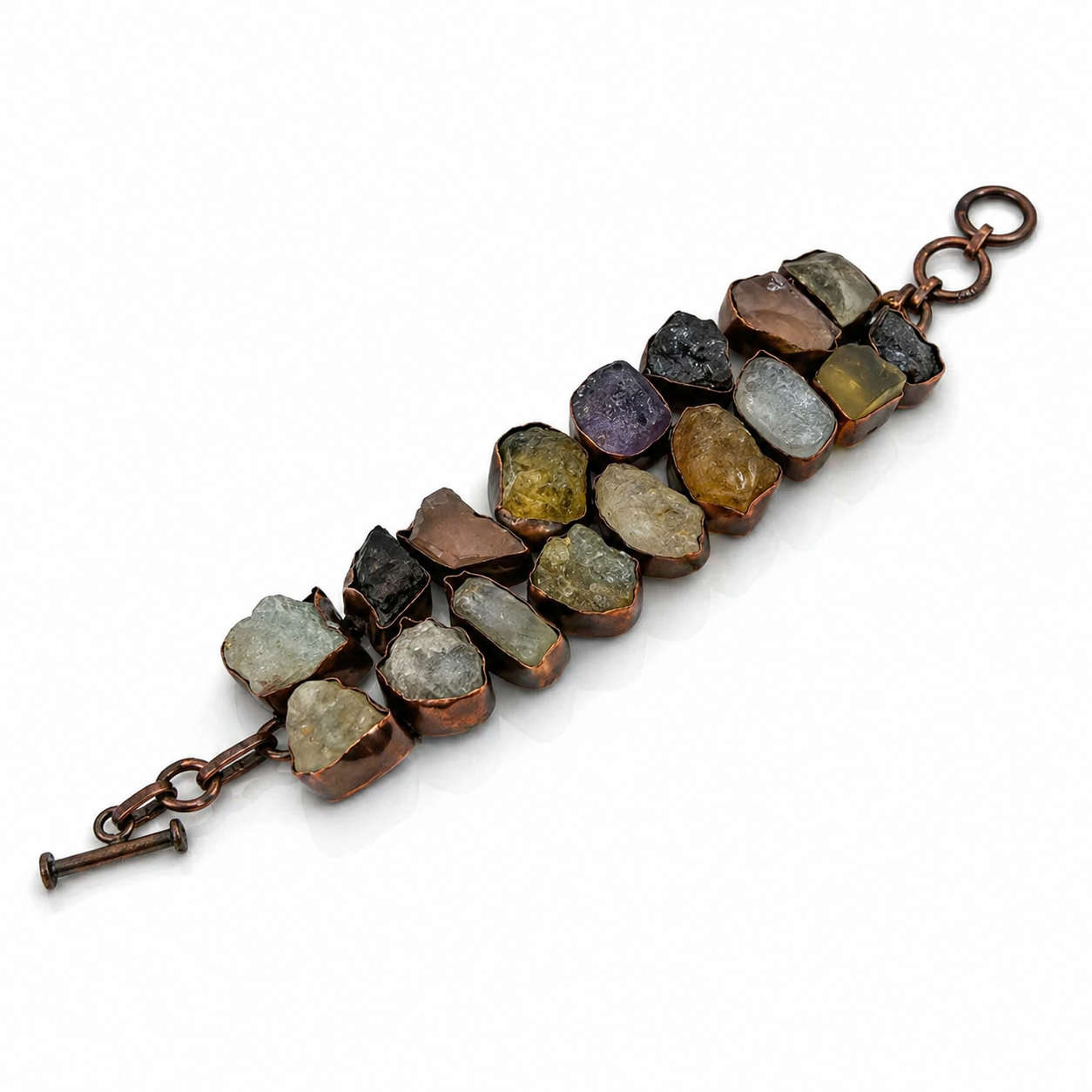 Stone & Copper Artisan Cuff