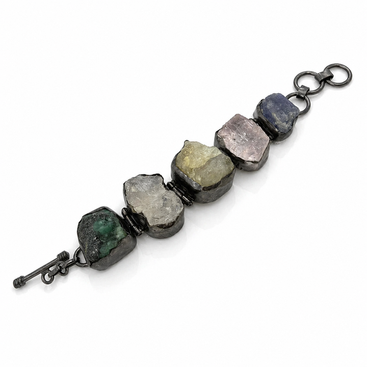 "Shadow Gem Statement Bracelet"