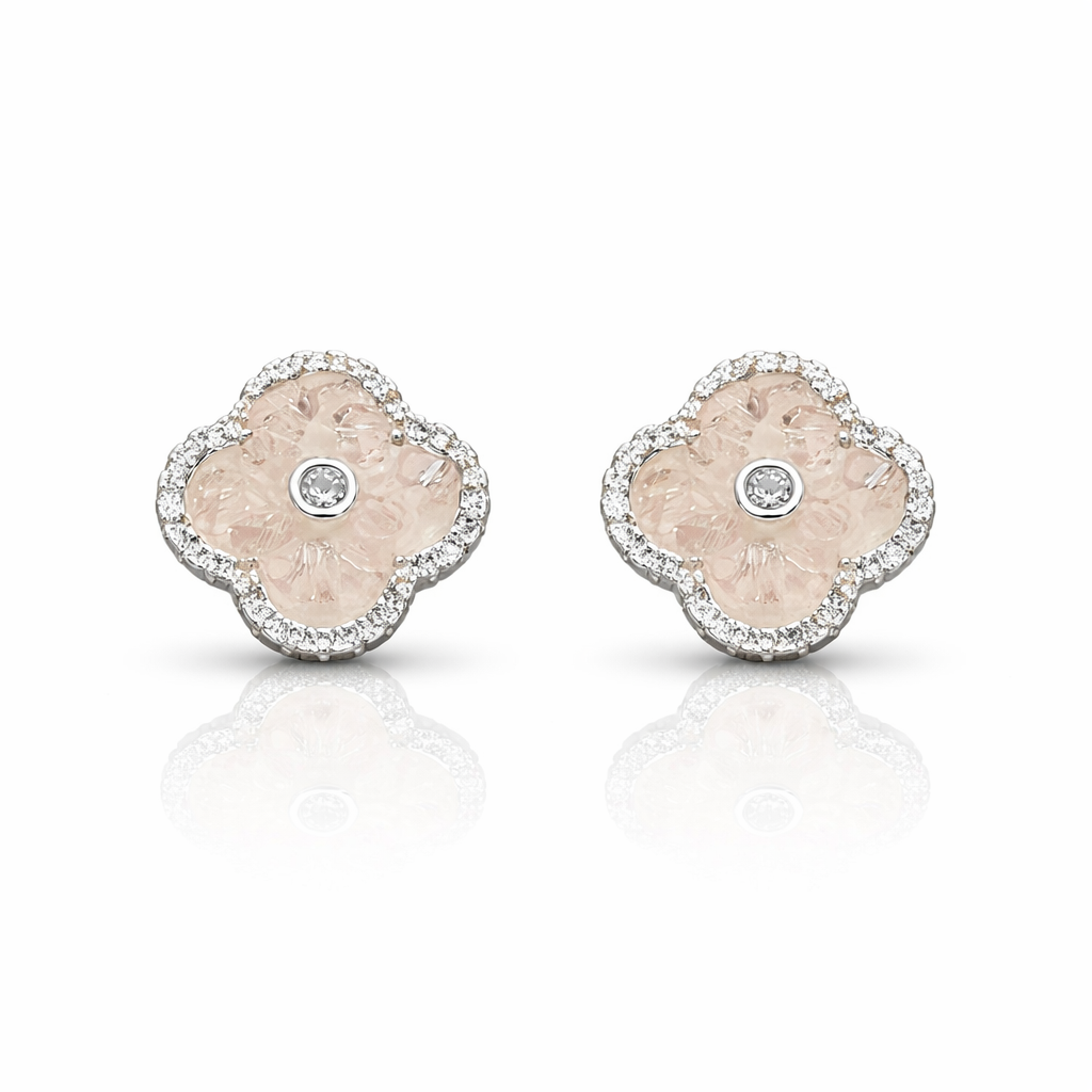 Crystal Petal Charm Earrings