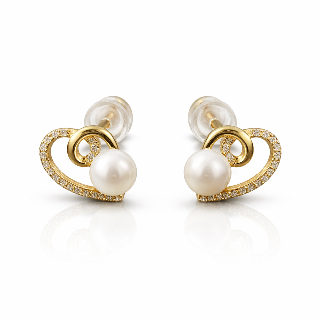 Golden Pearl Whisper Studs