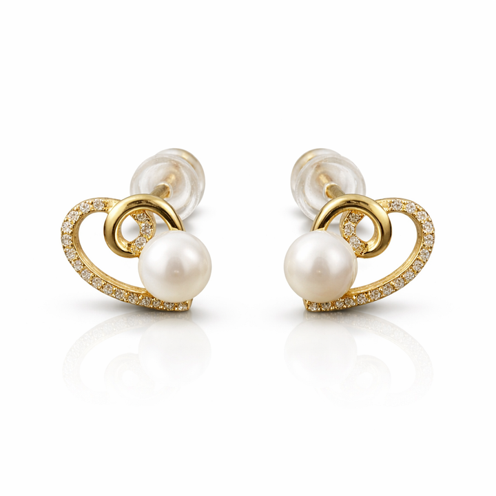 Golden Pearl Whisper Studs