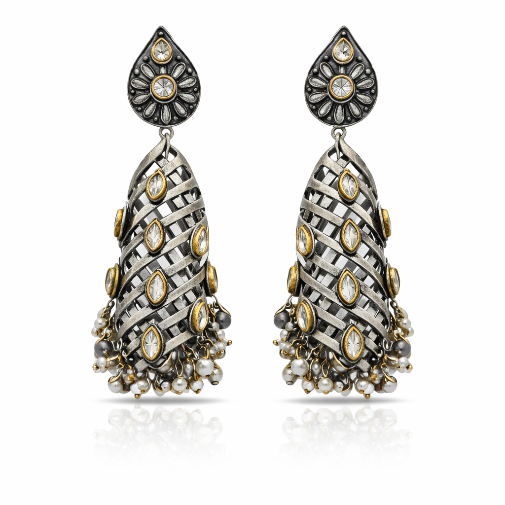 Royal Oxidised Charm Earrings
