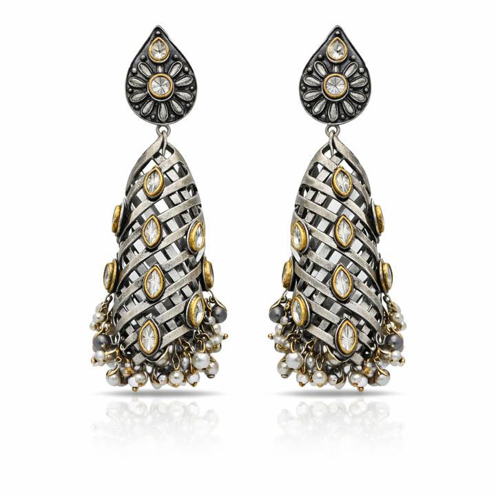 Royal Oxidised Charm Earrings