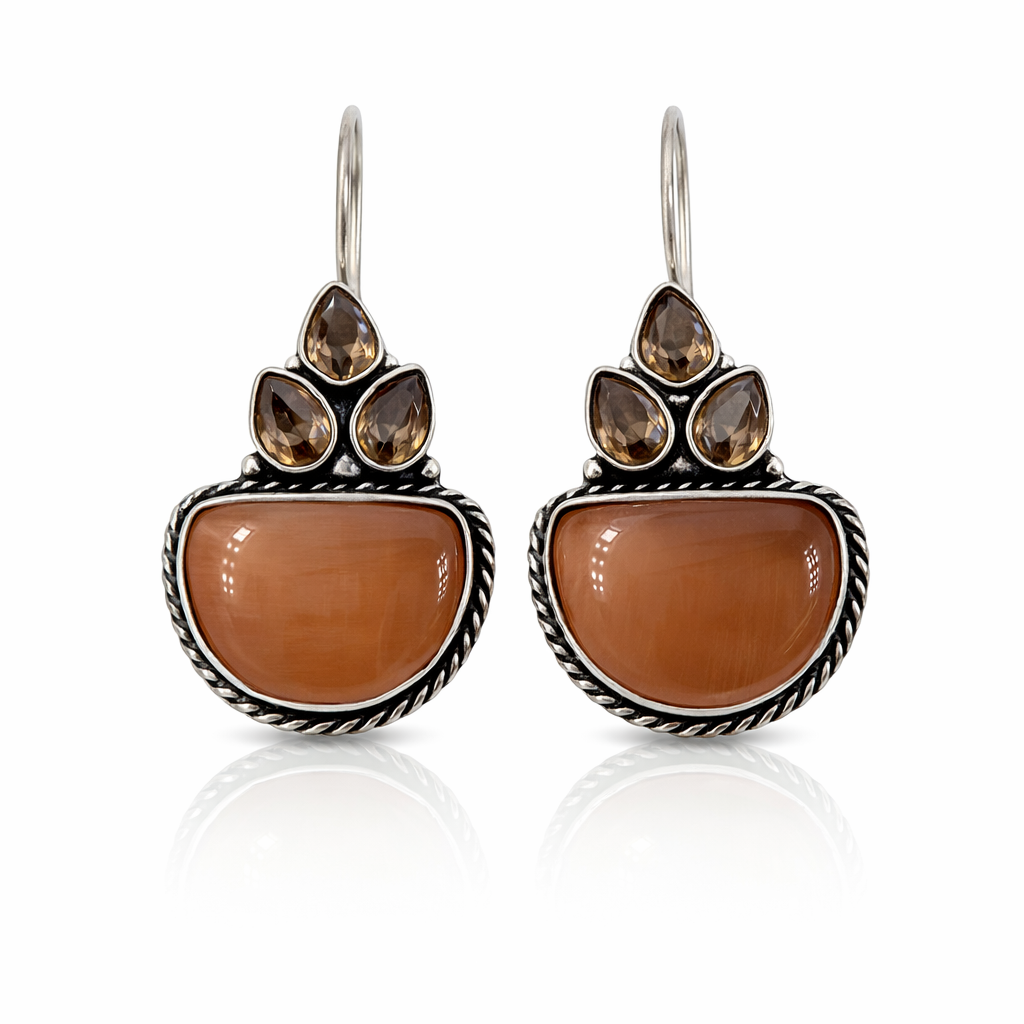 Zehra – Boho Oxidised Hoops"