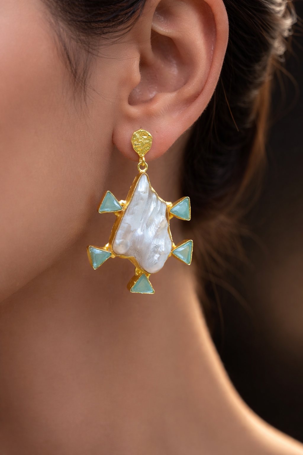 Tribal Tide Pearl Earrings