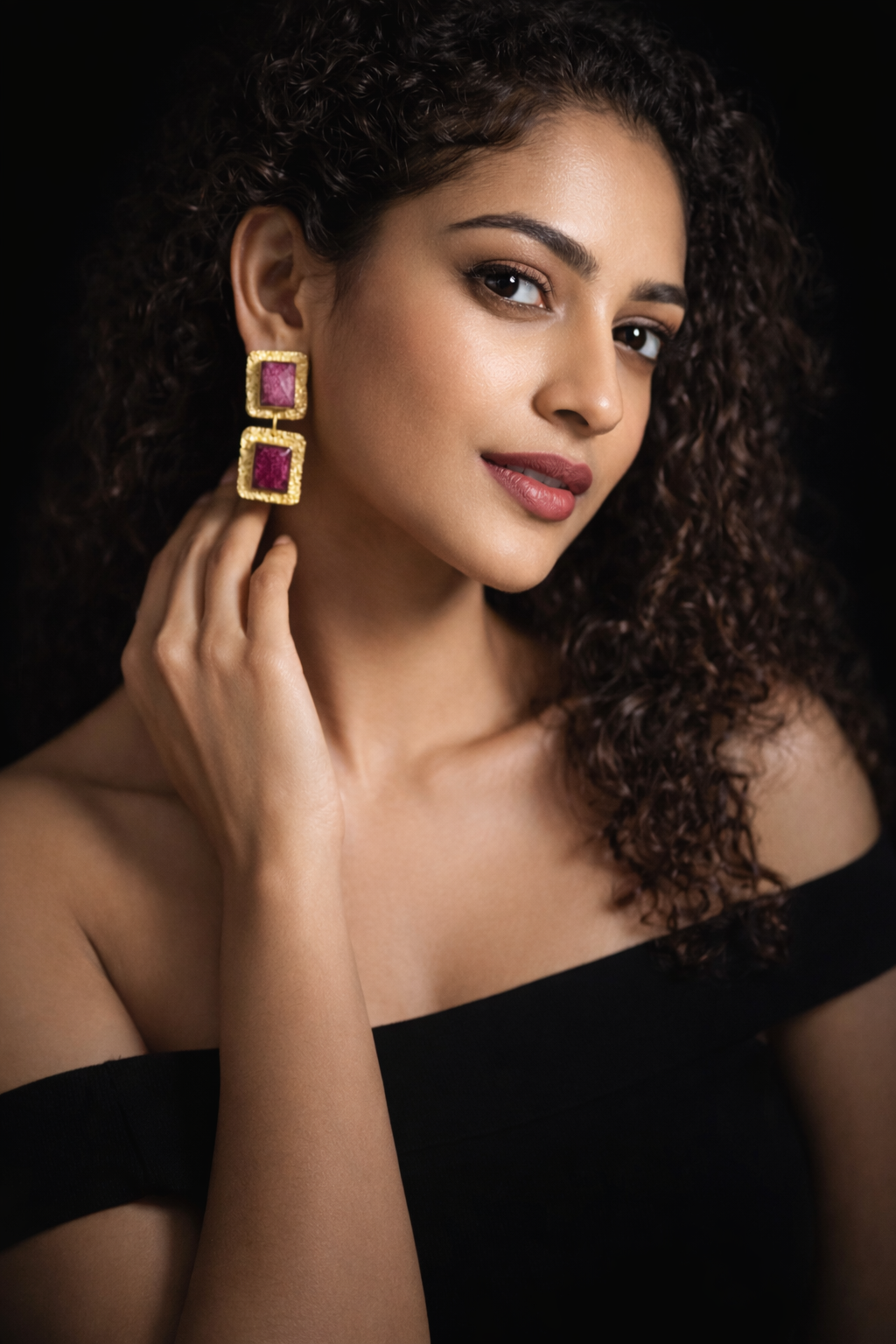 Regal Ruby Drop Earrings