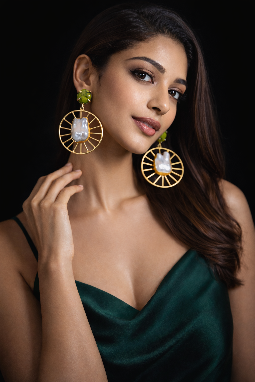 Sunburst Pearl Hoops