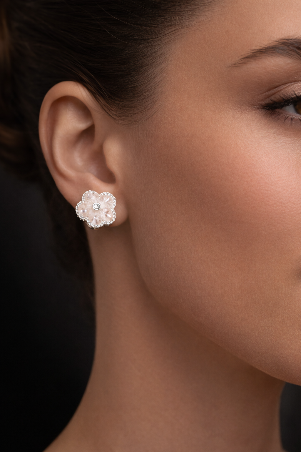 Crystal Petal Charm Earrings