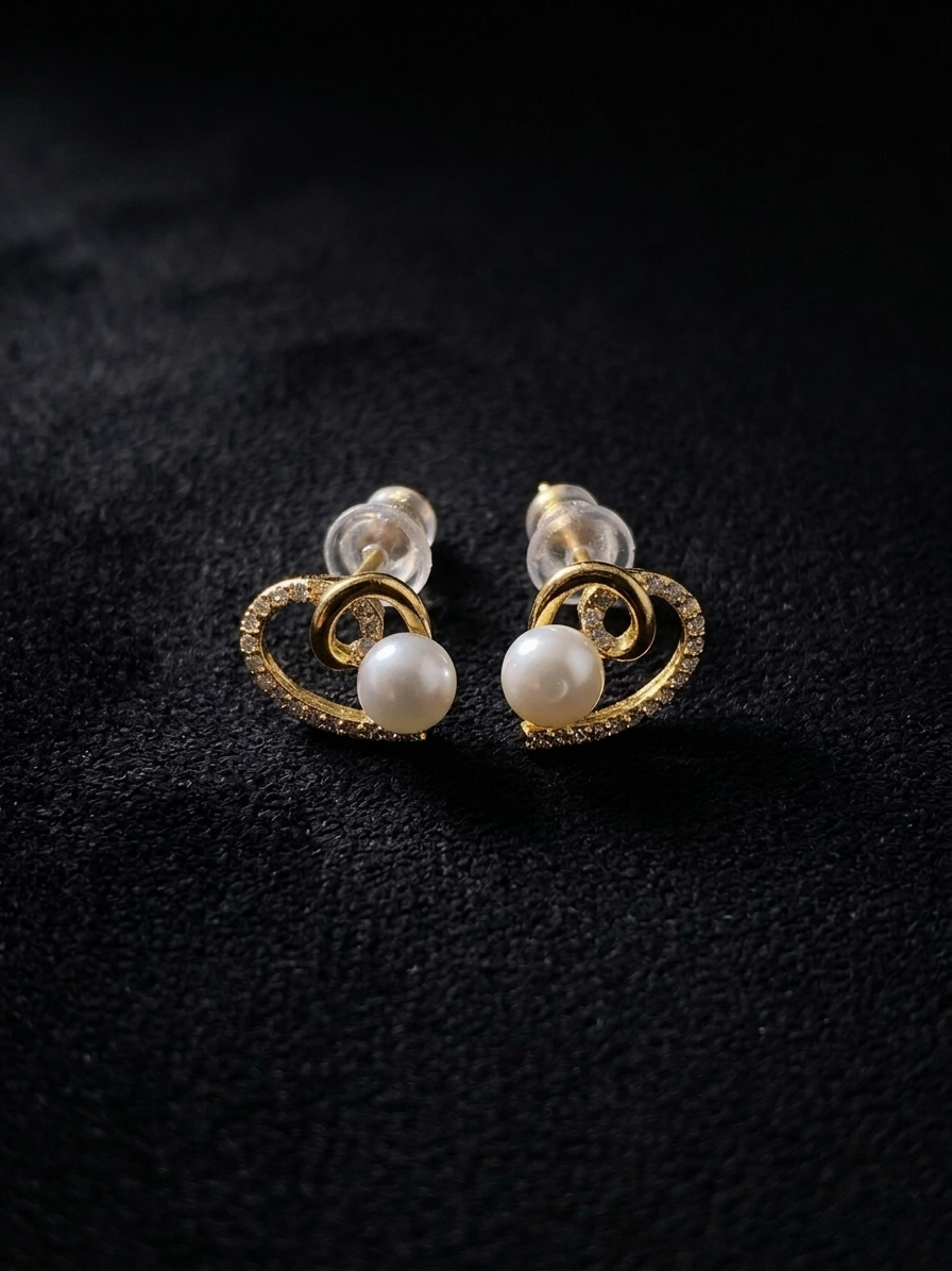 Golden Pearl Whisper Studs