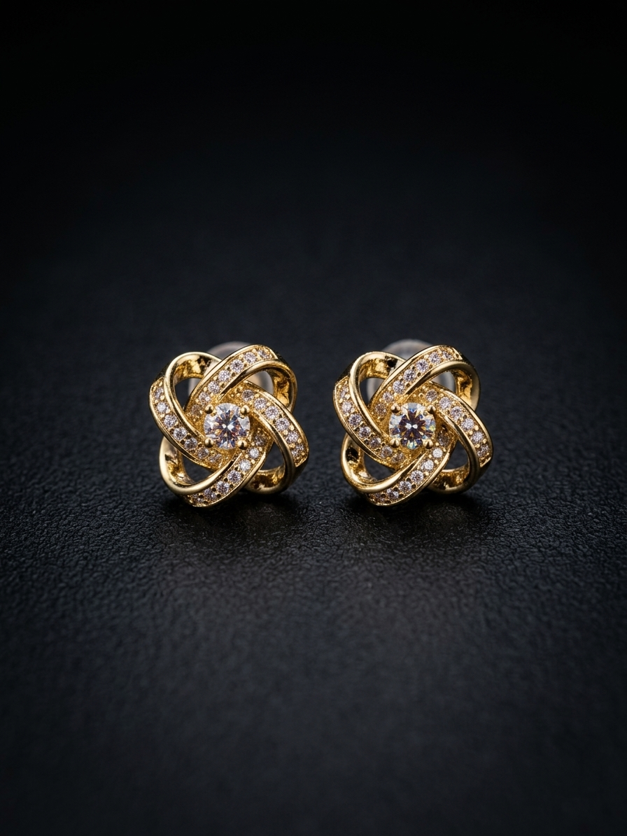 Celestial Knot Diamond Studs