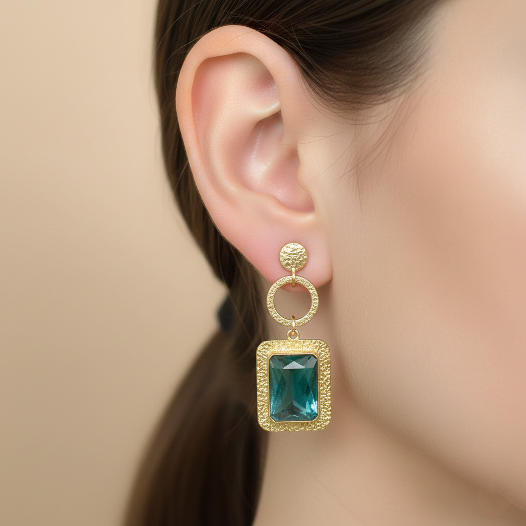 Teal Majesty Drop Earrings