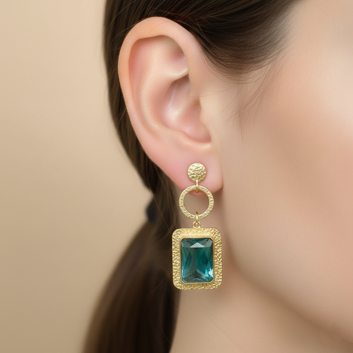 Teal Majesty Drop Earrings