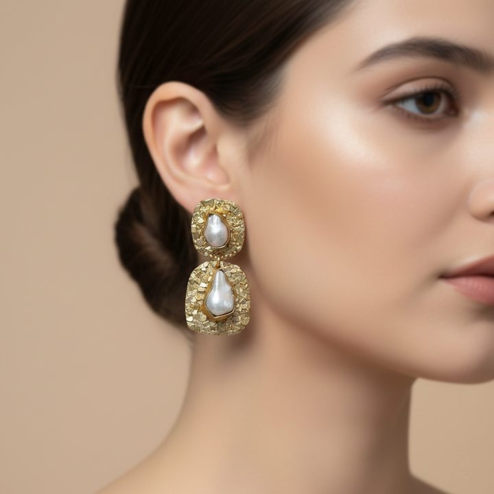 Golden Pearl Reverie Earrings