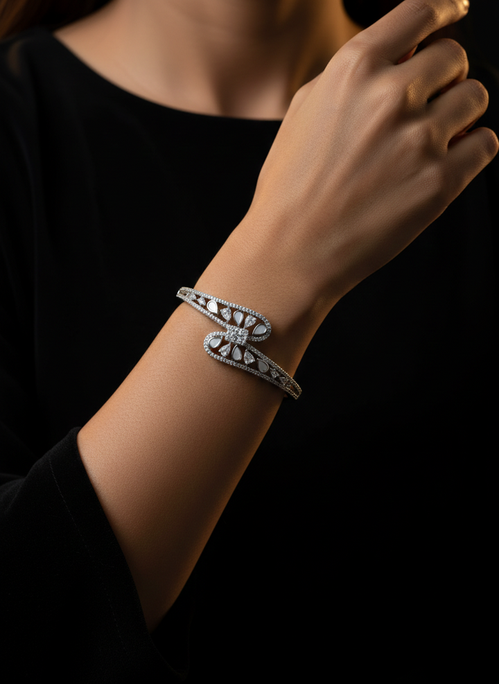 Ivory Spark Hex Bracelet