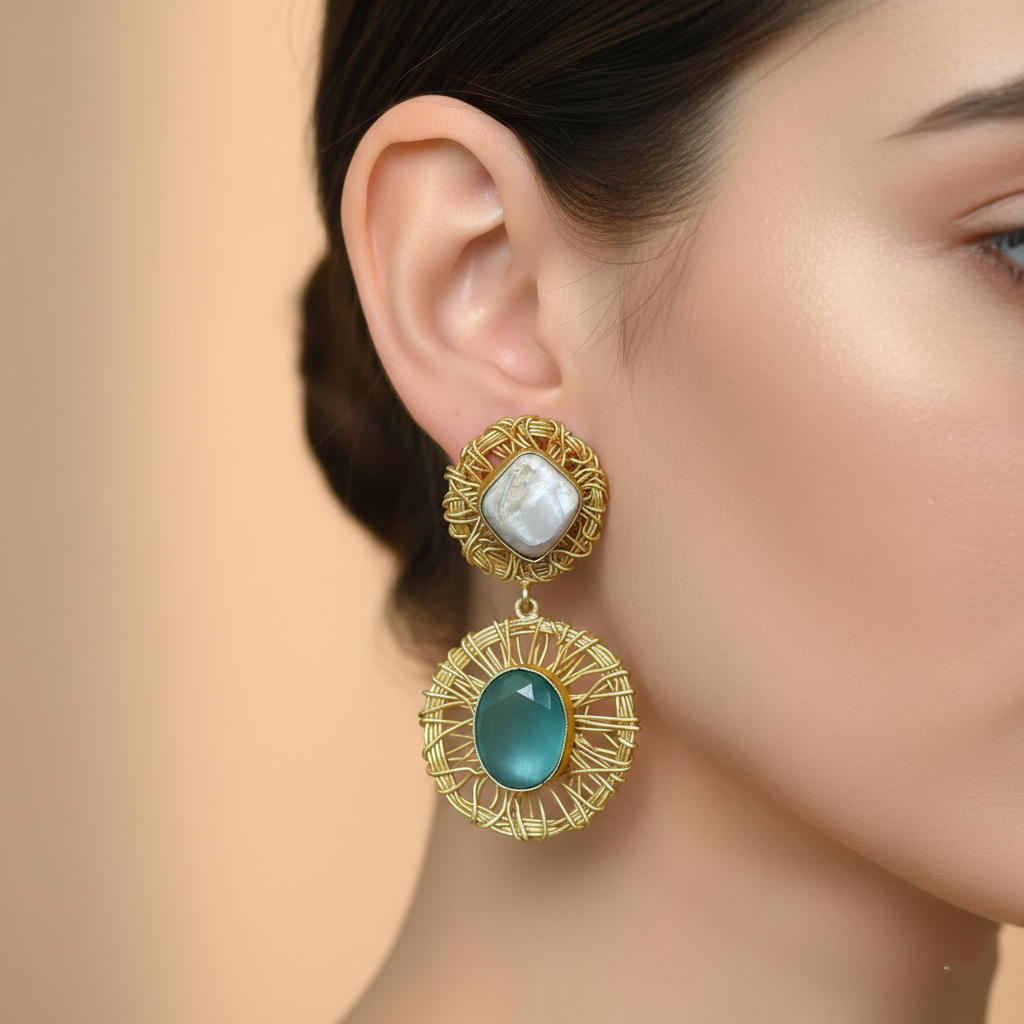 Willow Weave Gemstone Earrings