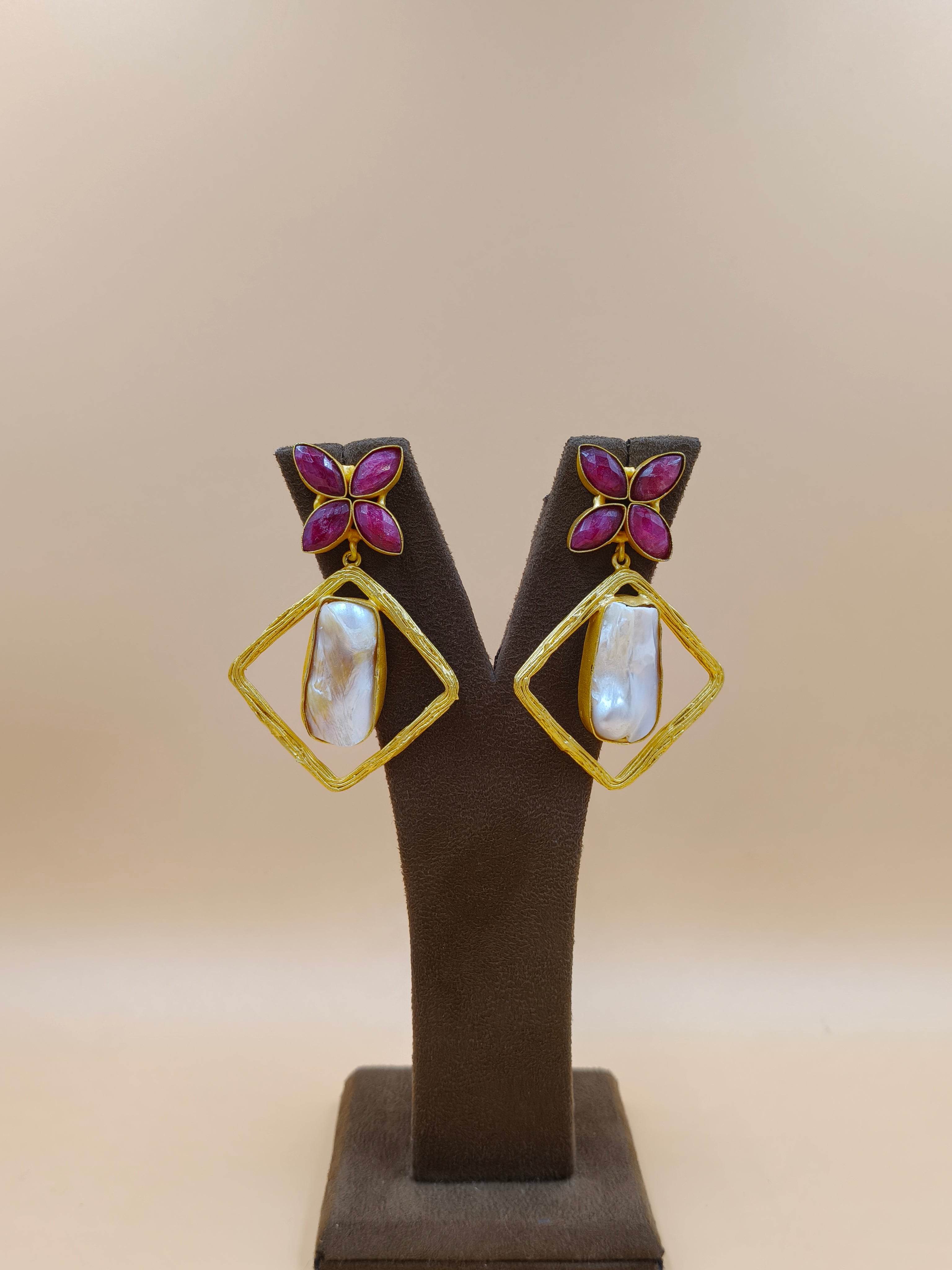 Temple Bloom Pearl Dangles