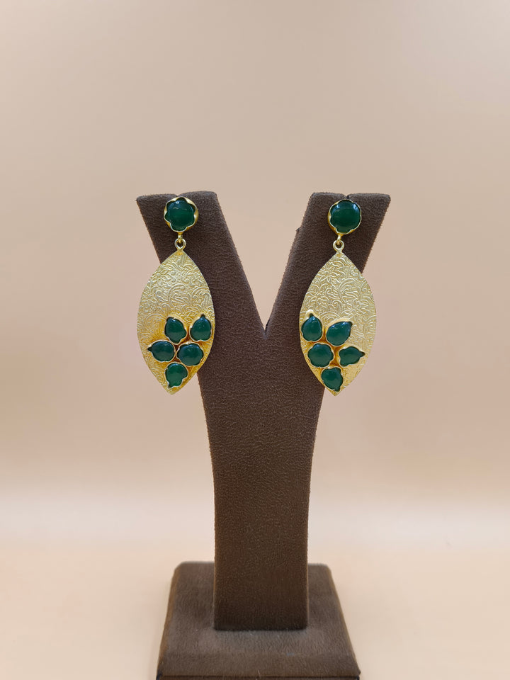 Petal Etch Leaf Earrings