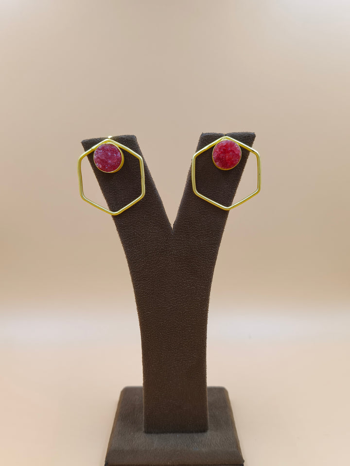 Pink Prism Hoops