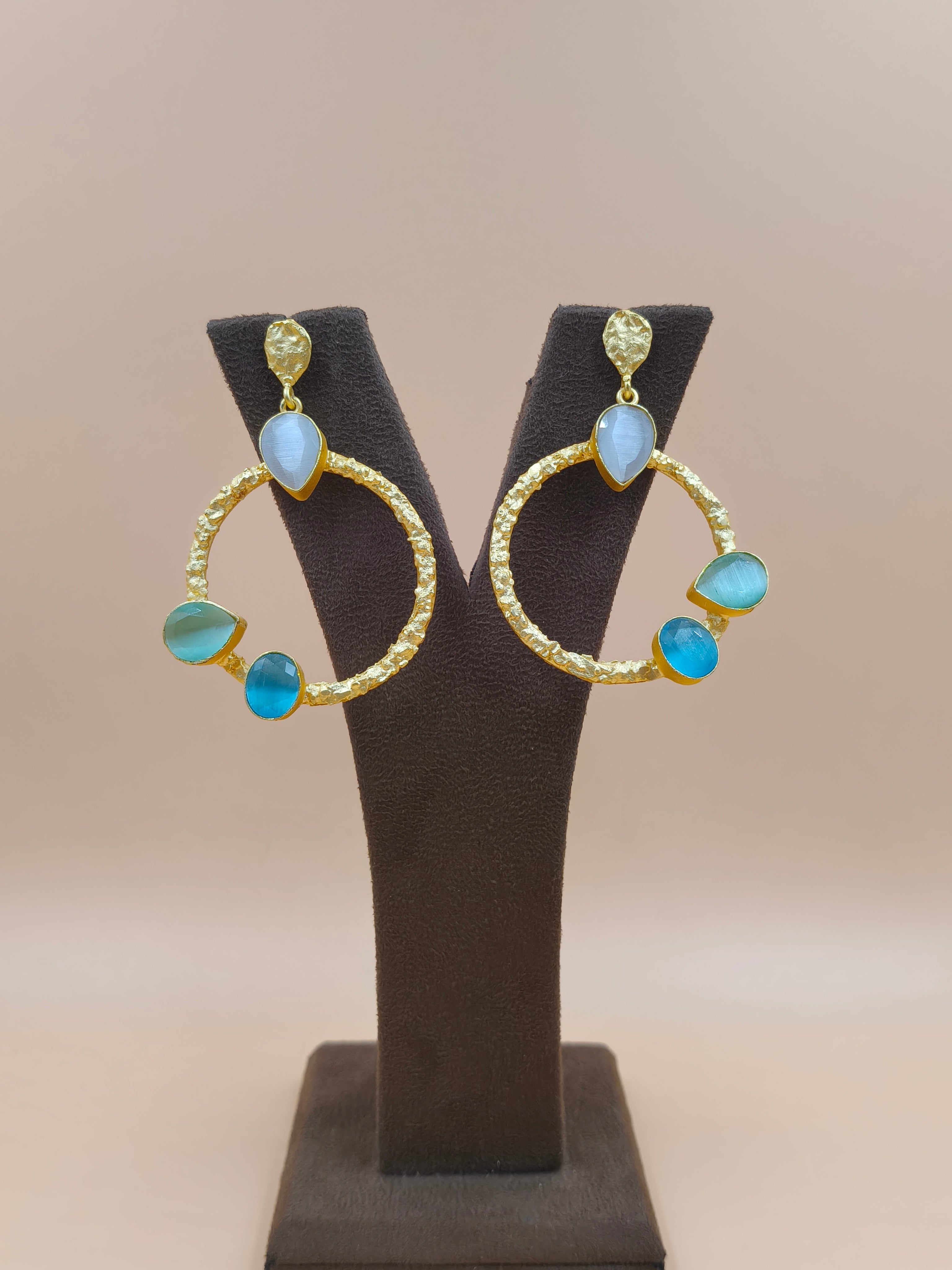 Azure Aura Hoop Earrings