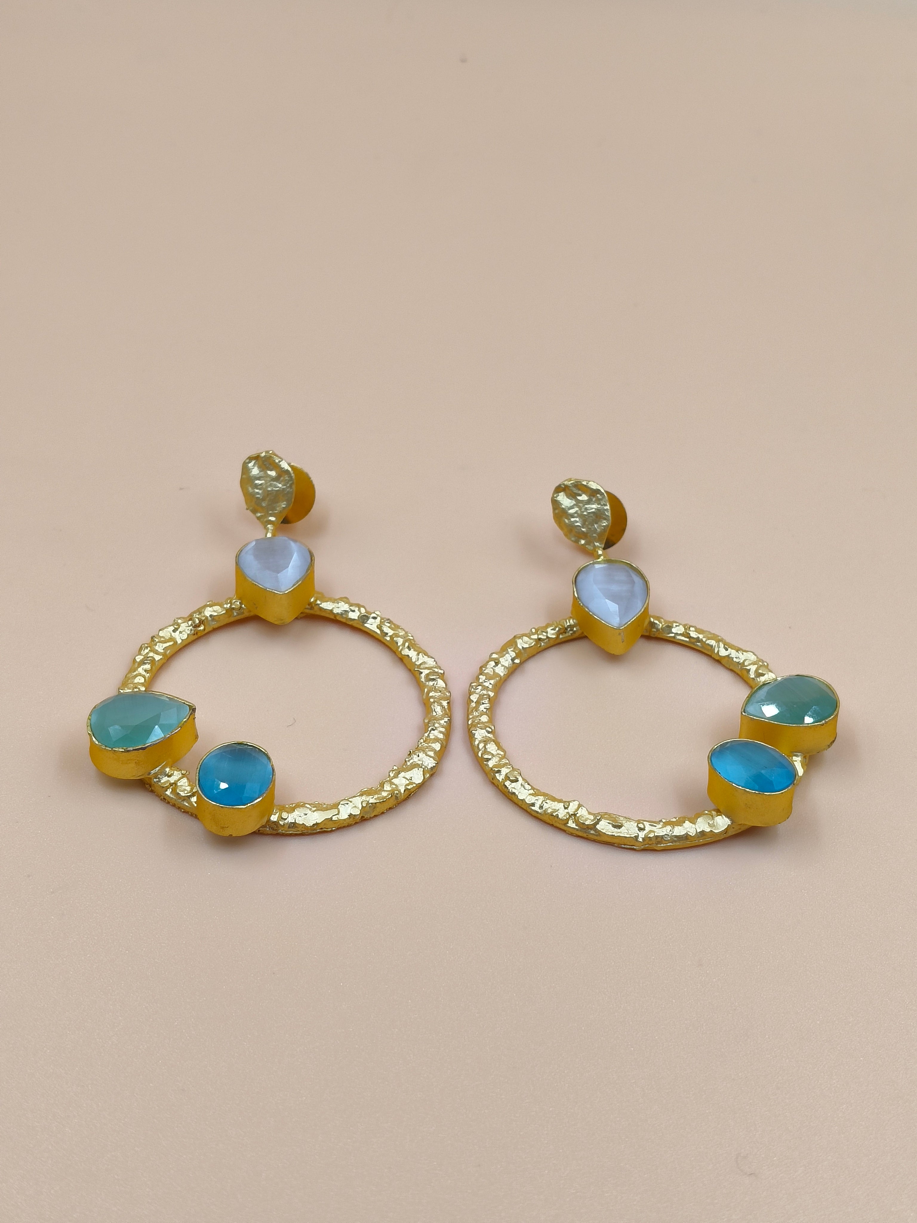 Azure Aura Hoop Earrings