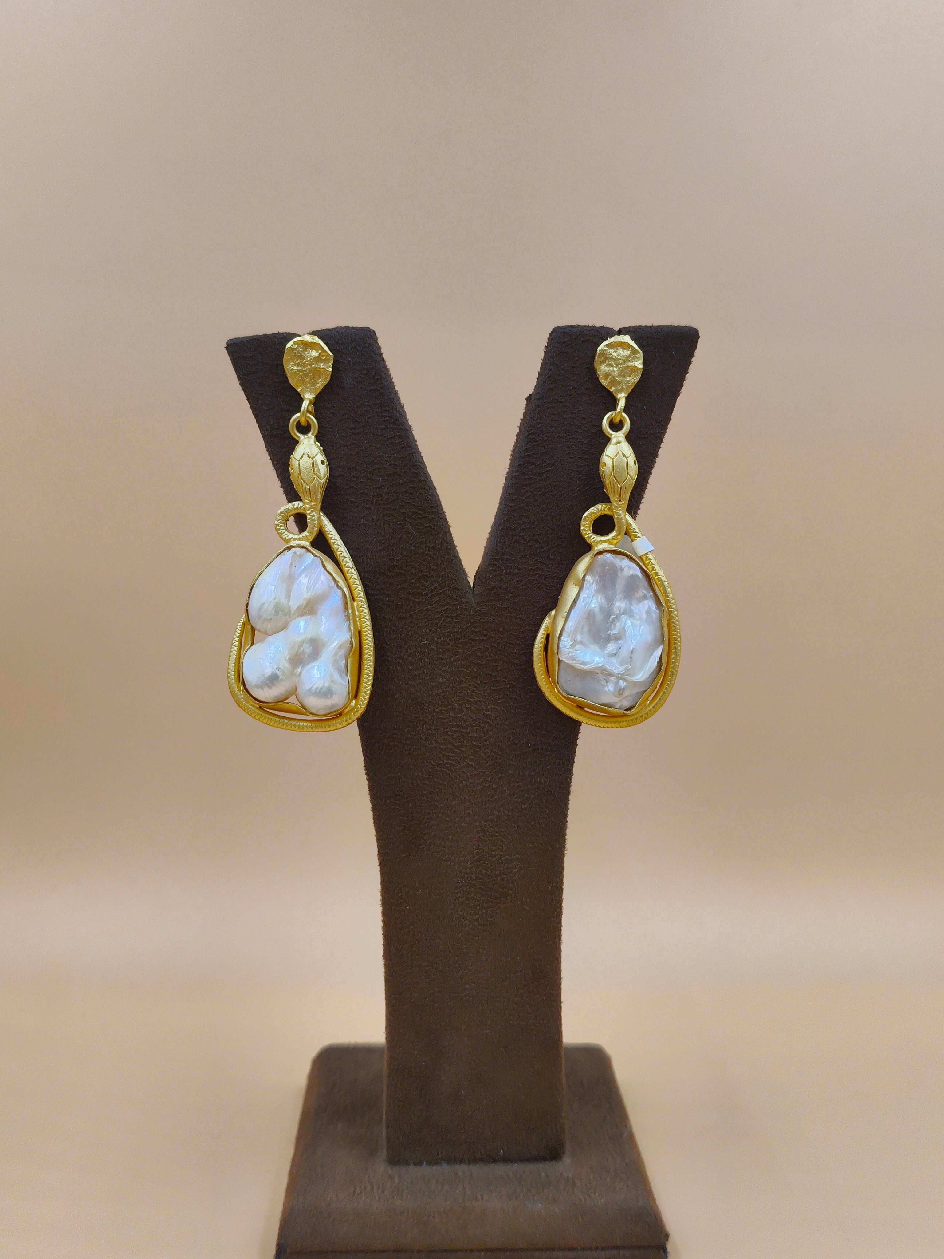 "Golden Baroque Pearl Drops"